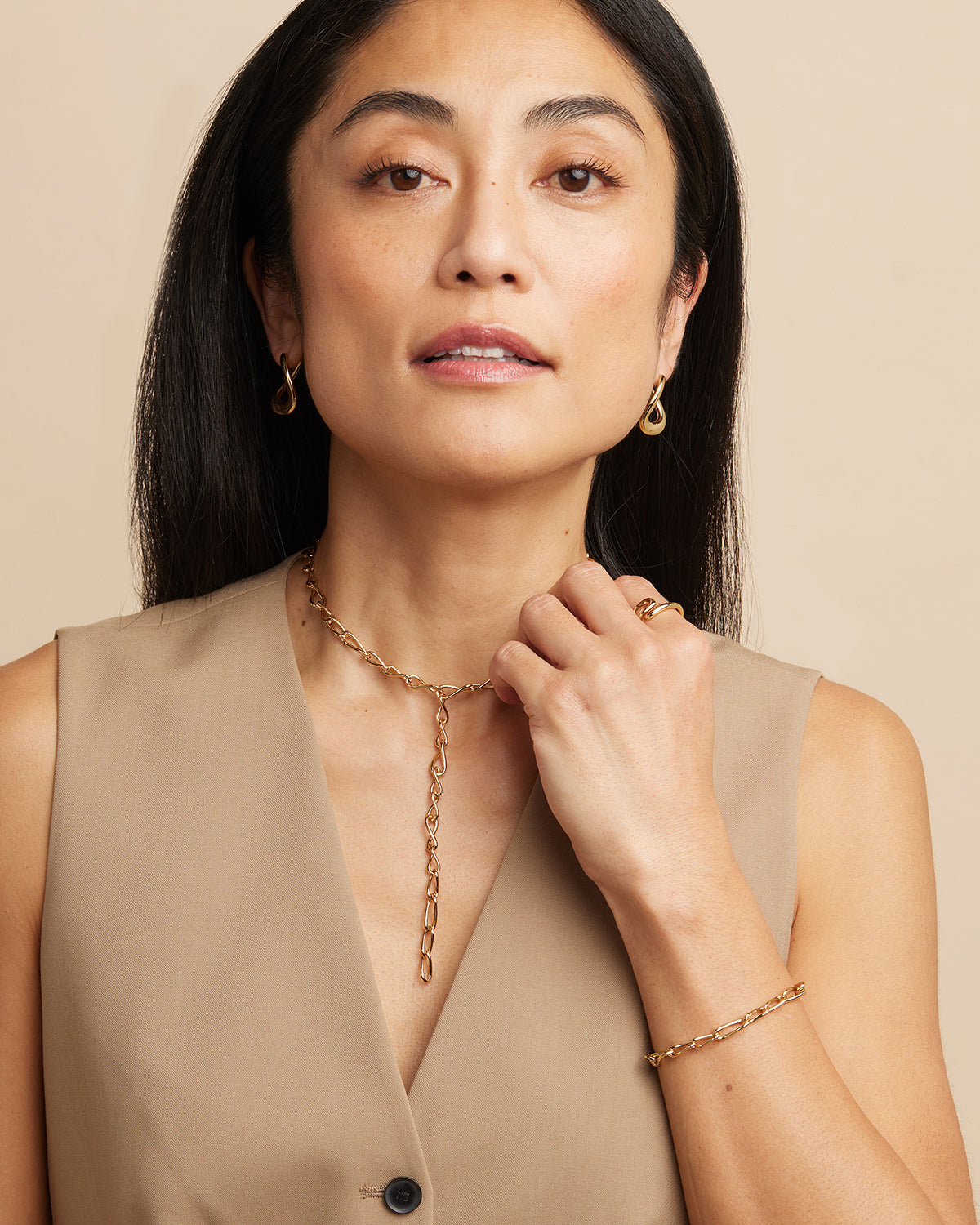 18k Gold Plated Jewellery - Infinite Chain Bracelet in Gold - Chain Bracelets - Astrid & Miyu