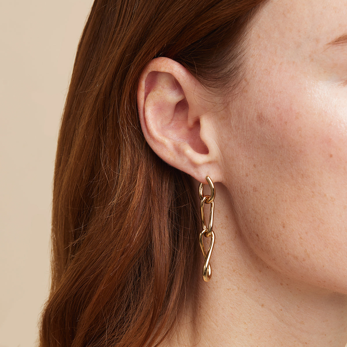 18k Gold Plated Jewellery - Infinite Drop Stud Earrings in Gold - Stud Earrings - Astrid & Miyu