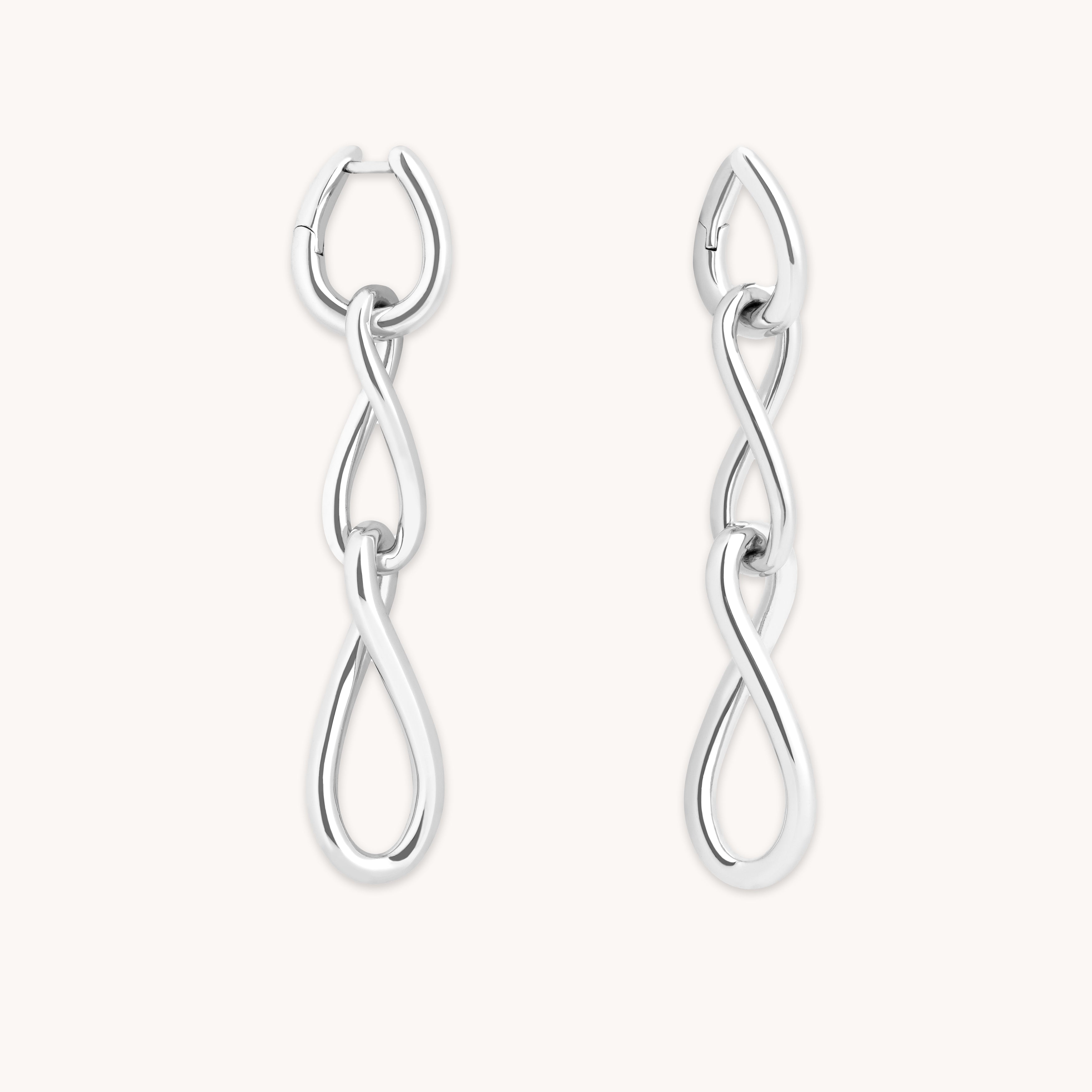 Earrings - Infinite Drop Stud Earrings in Silver - Stud Earrings - Astrid & Miyu