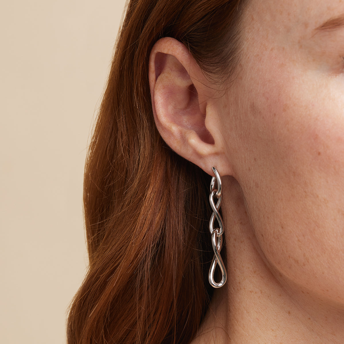 Earrings - Infinite Drop Stud Earrings in Silver - Stud Earrings - Astrid & Miyu