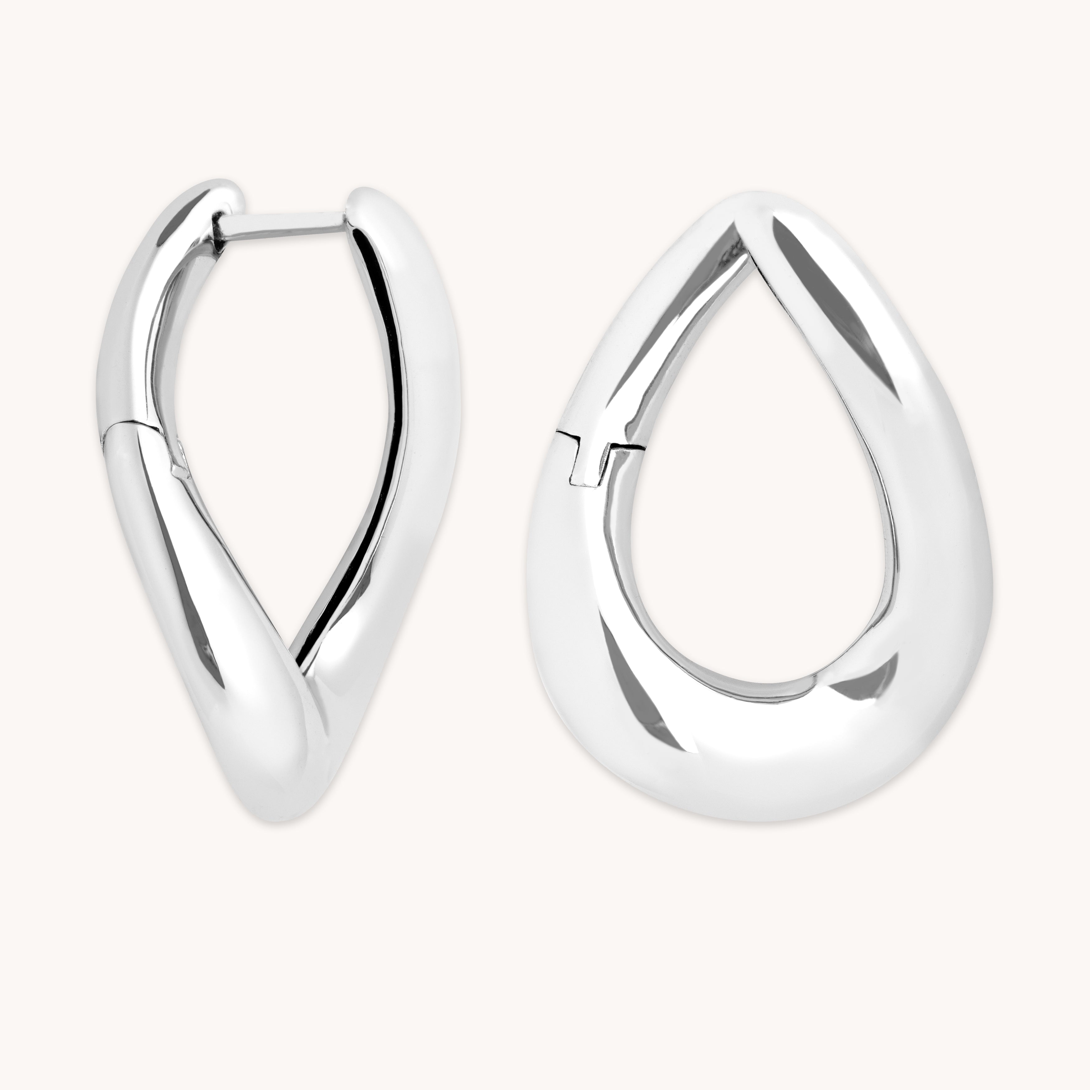 Earrings - Molten Large Hoops in Silver - Hoop Earrings - Astrid & Miyu
