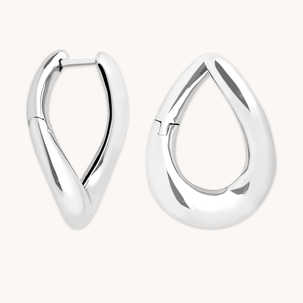 Earrings - Molten Large Hoops in Silver - Hoop Earrings - Astrid & Miyu