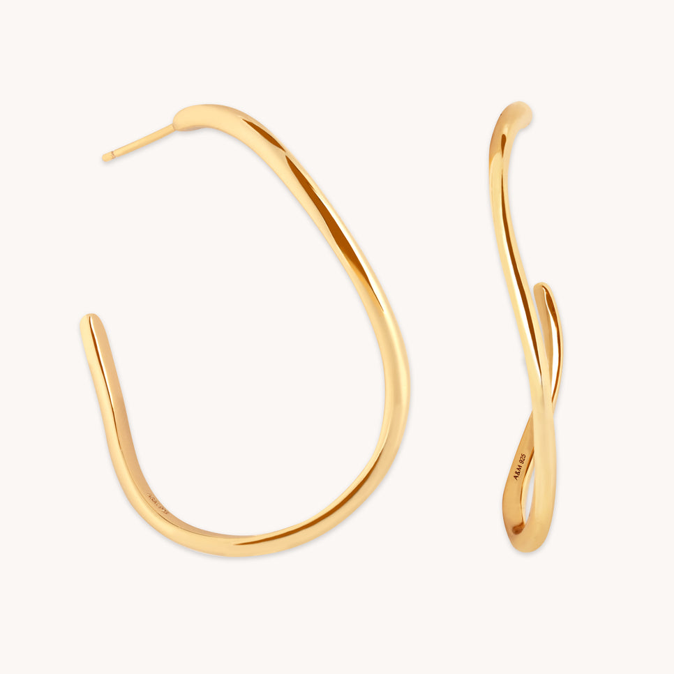 18k Gold Plated Jewellery - Infinite Hoops in Gold - Hoop Earrings - Astrid & Miyu