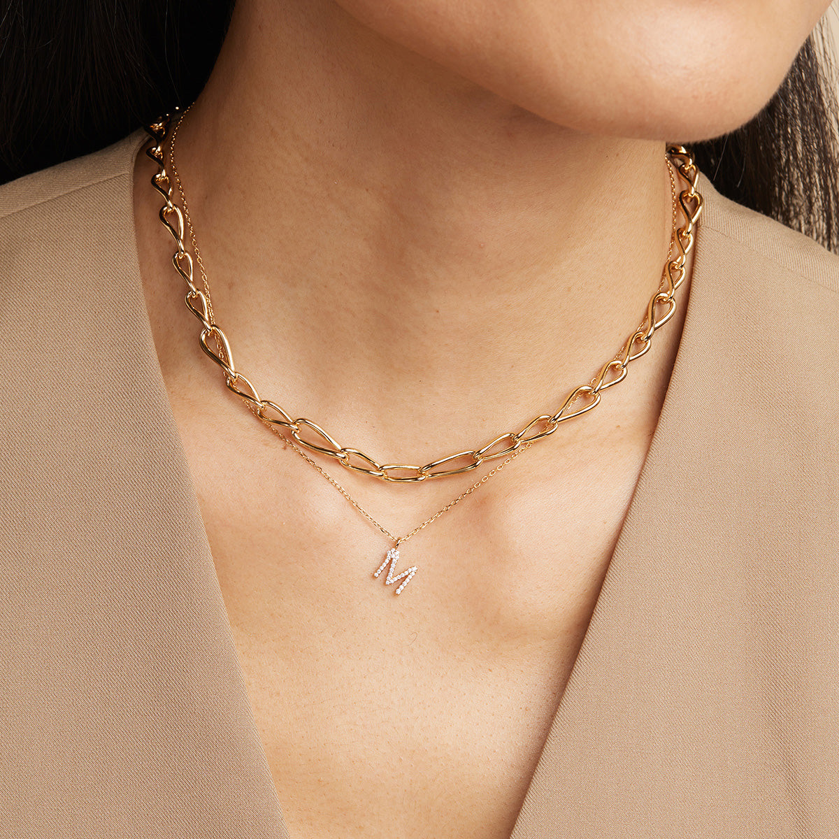 18k Gold Plated Jewellery - Infinite Chain Necklace in Gold - Chain Necklaces - Astrid & Miyu
