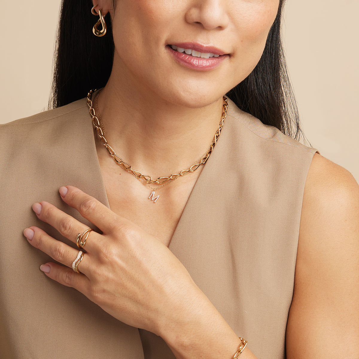 18k Gold Plated Jewellery - Infinite Chain Necklace in Gold - Chain Necklaces - Astrid & Miyu