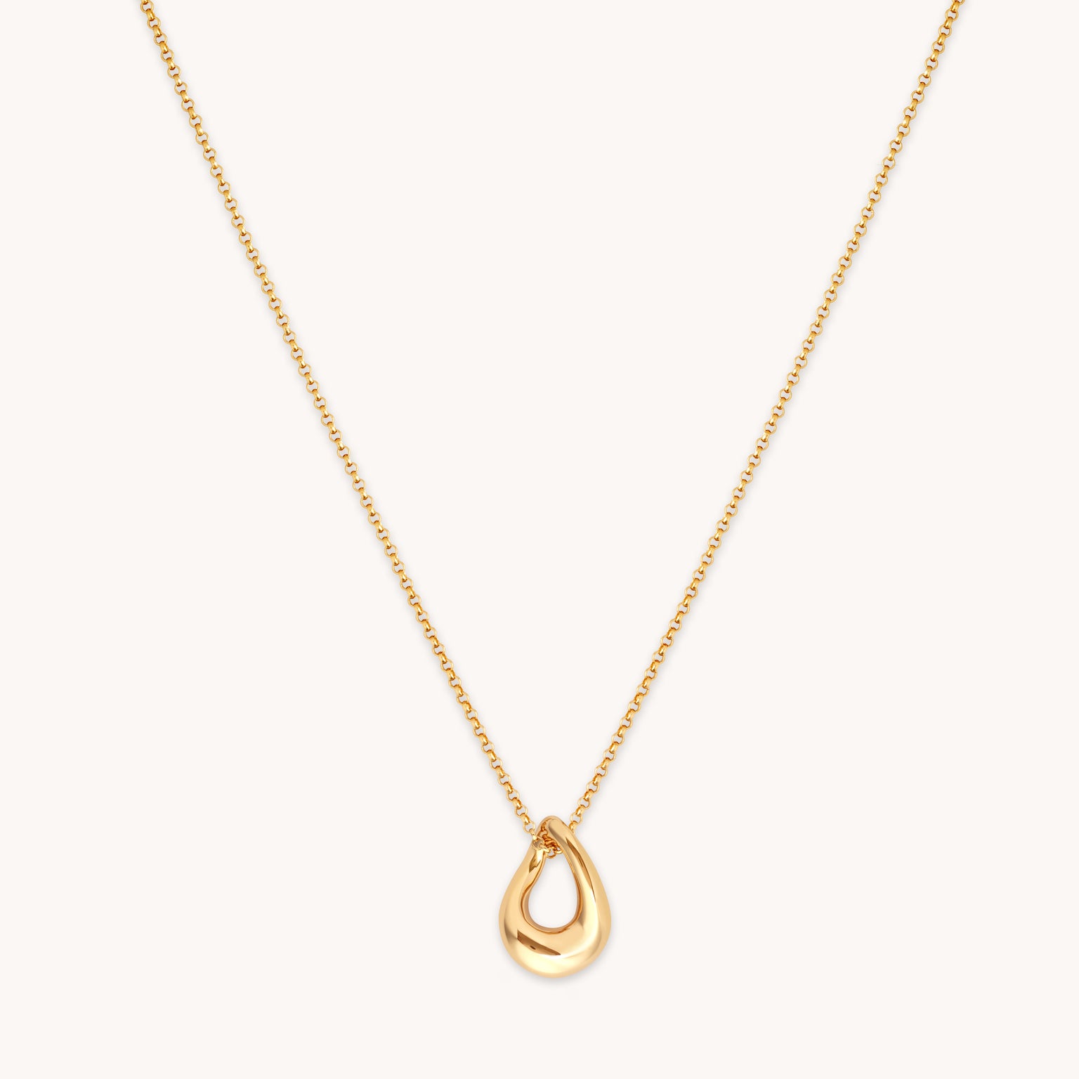 18k Gold Plated Jewellery - Molten Pendant Necklace in Gold - Pendant Necklaces - Astrid & Miyu