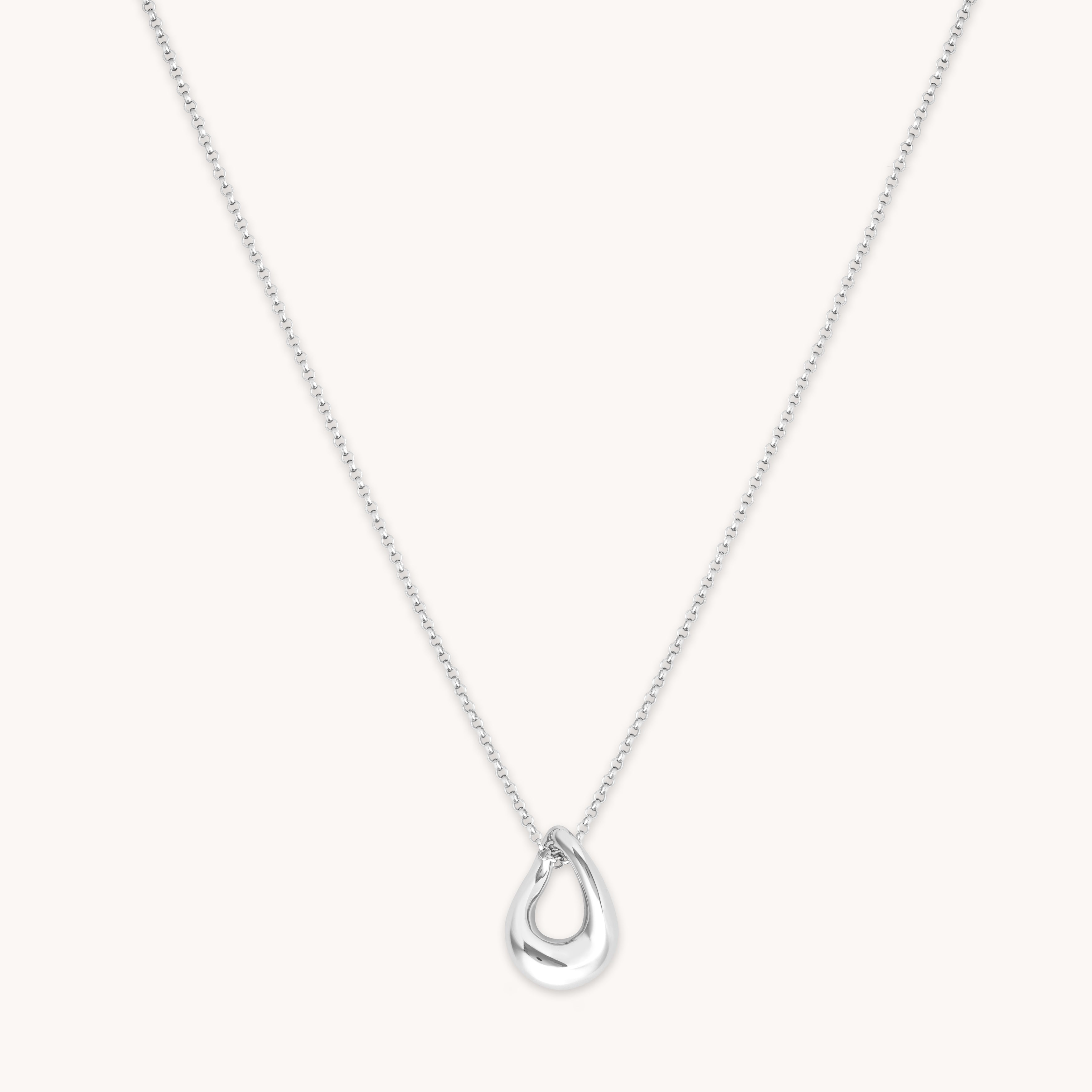 Molten Collection - Molten Pendant Necklace in Silver - Pendant Necklaces - Astrid & Miyu