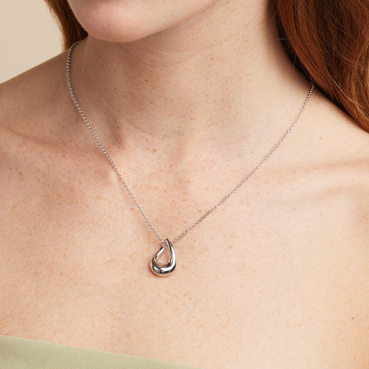 Molten Collection - Molten Pendant Necklace in Silver - Pendant Necklaces - Astrid & Miyu