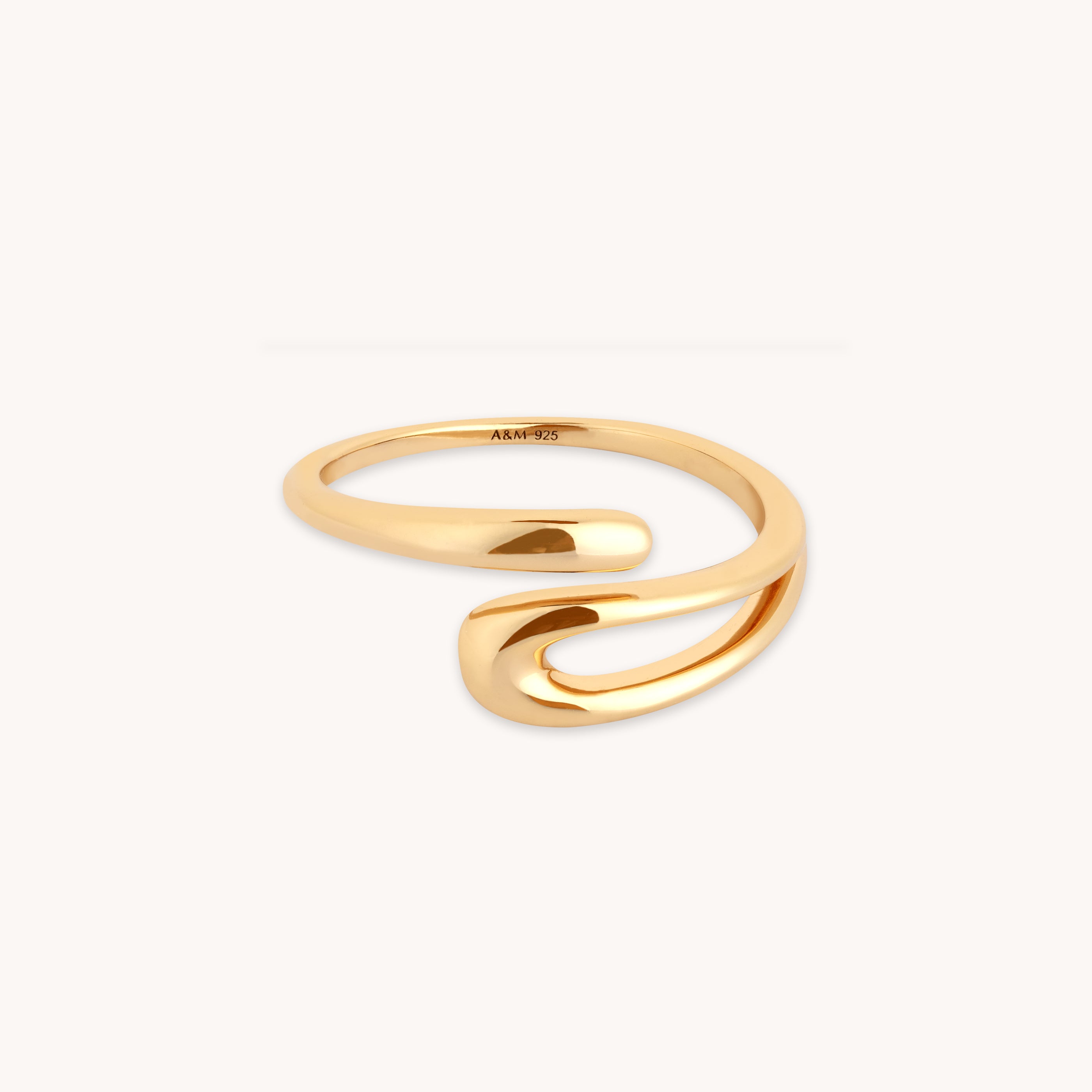 18k Gold Plated Jewellery - Molten Wrap Ring in Gold - Gold Rings - Astrid & Miyu