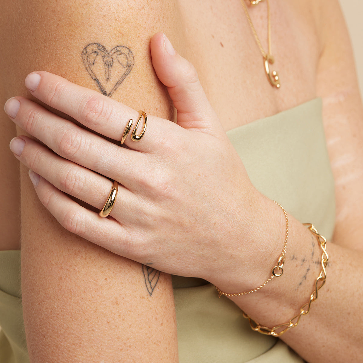 18k Gold Plated Jewellery - Molten Wrap Ring in Gold - Gold Rings - Astrid & Miyu