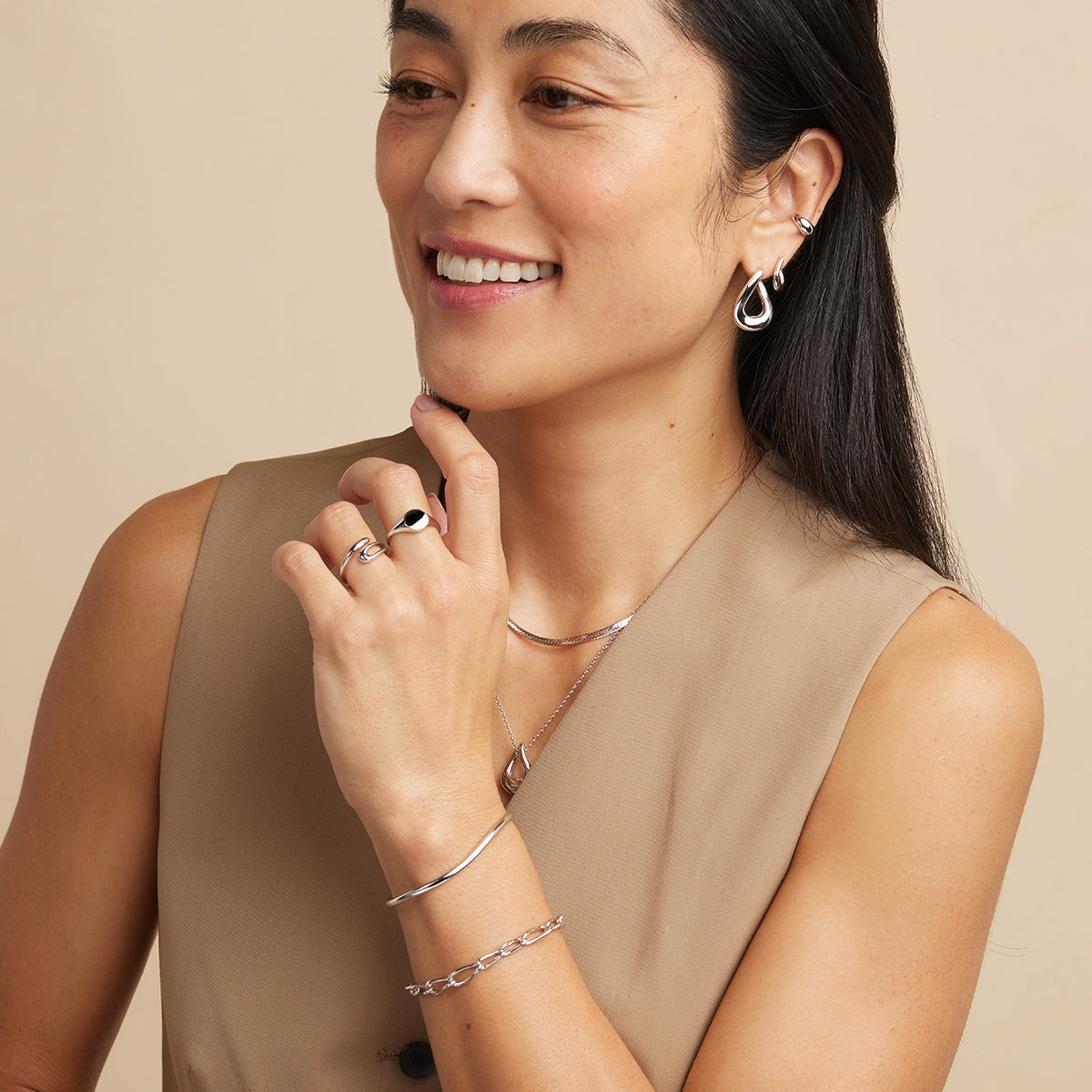 Molten Collection - Molten Wrap Ring in Silver - Silver Rings - Astrid & Miyu