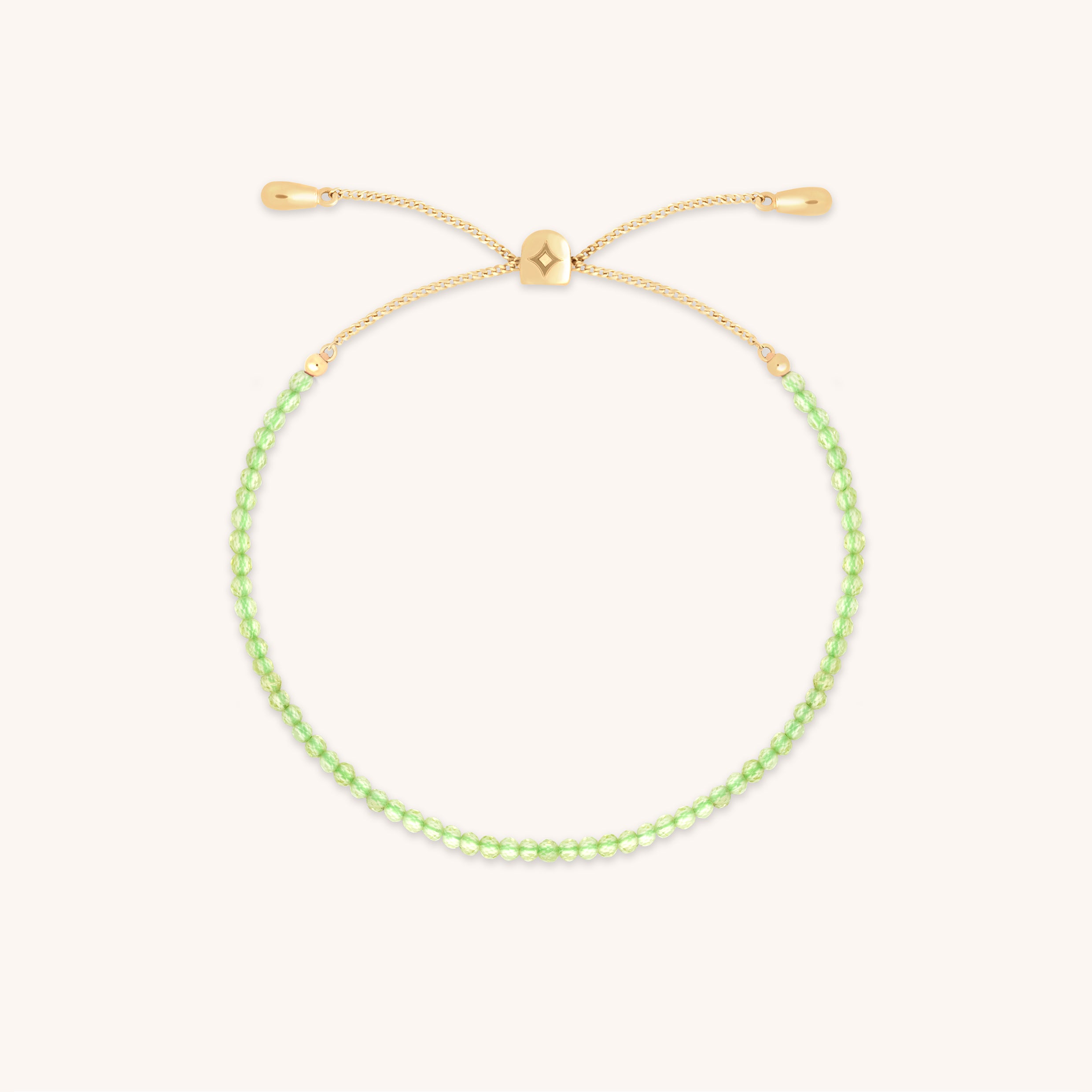 Peridot August Beaded Bracelet in Solid Gold-Astrid & Miyu