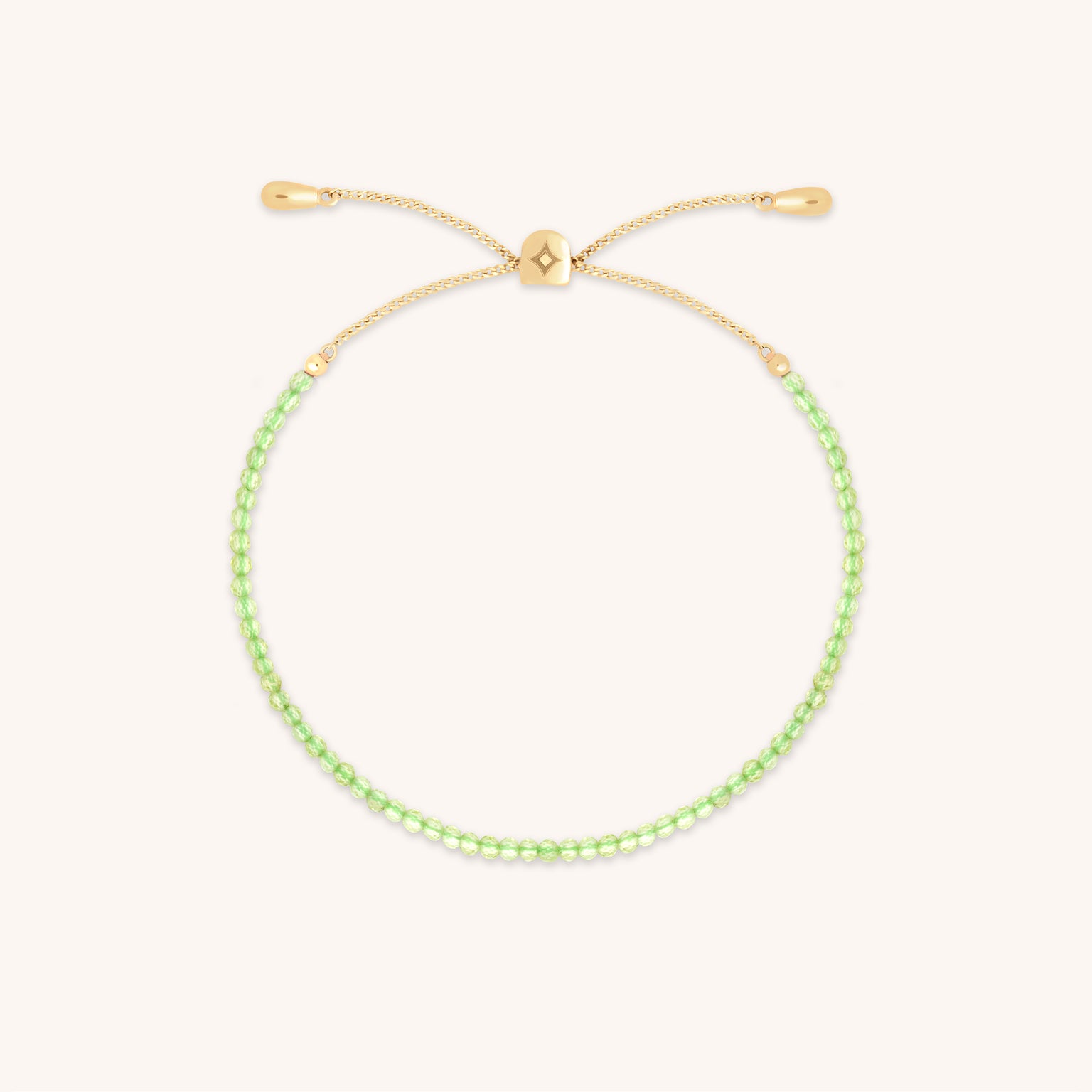 Peridot August Beaded Bracelet in Solid Gold-Astrid & Miyu