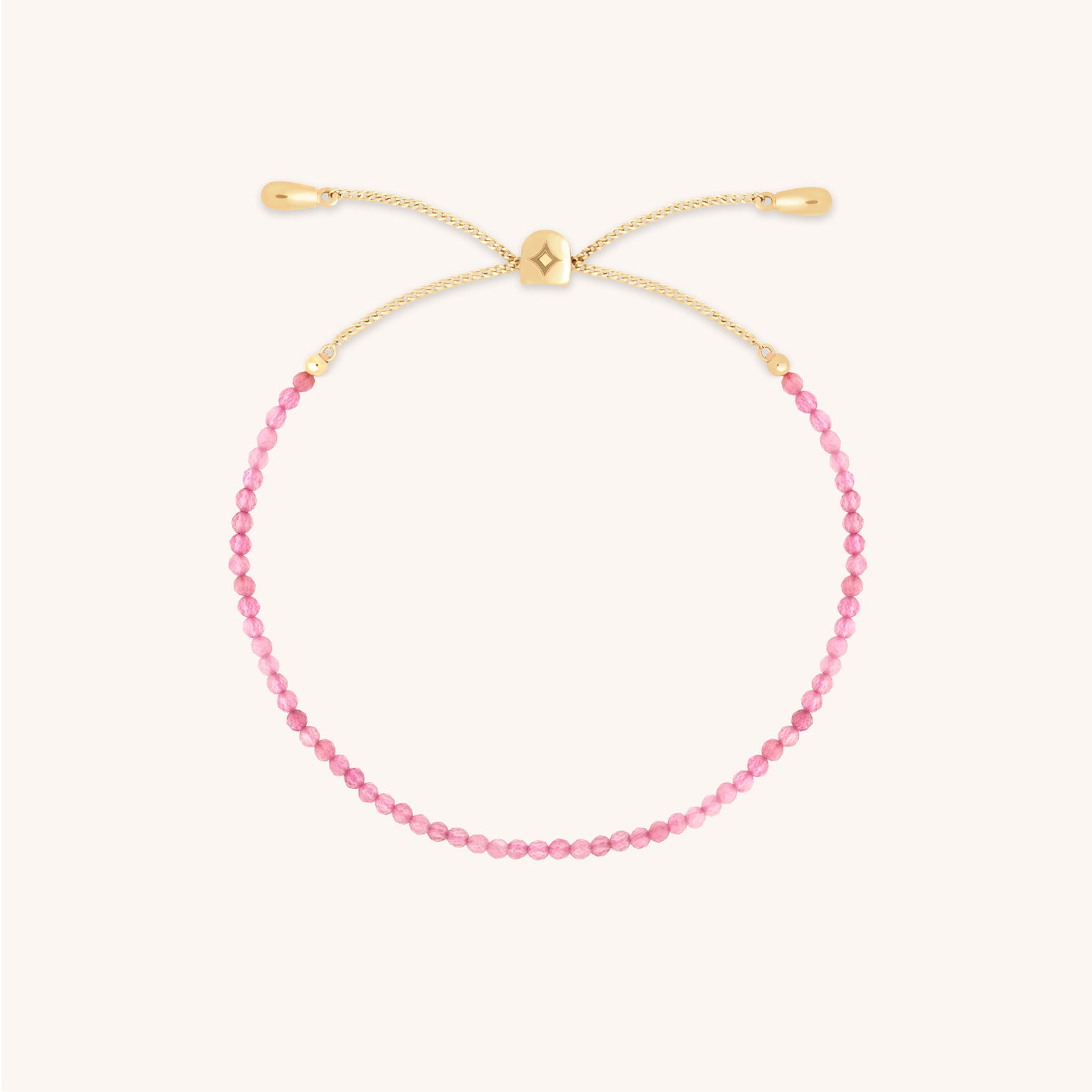 Tourmaline October Beaded Bracelet in Solid Gold-Astrid & Miyu