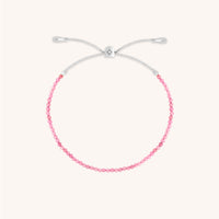 Tourmaline October Beaded Bracelet in Solid White Gold-Astrid & Miyu