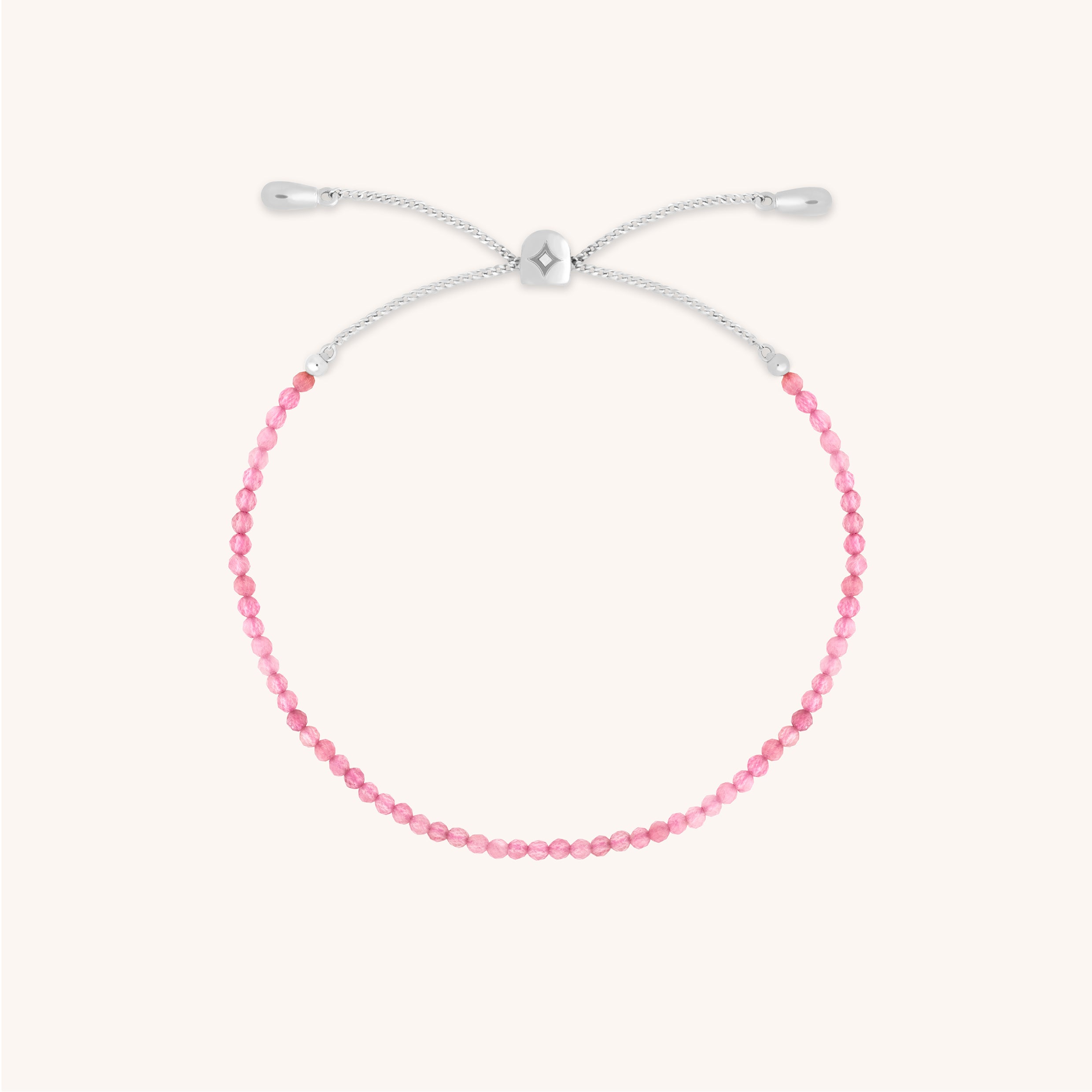 Tourmaline October Beaded Bracelet in Solid White Gold-Astrid & Miyu