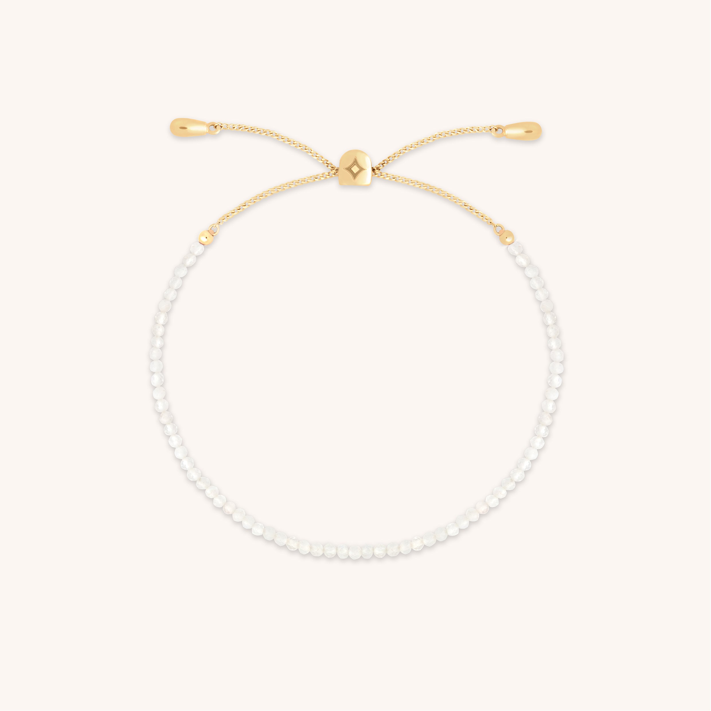 Moonstone June Beaded Birthstone Bracelet in Solid Gold-Astrid & Miyu
