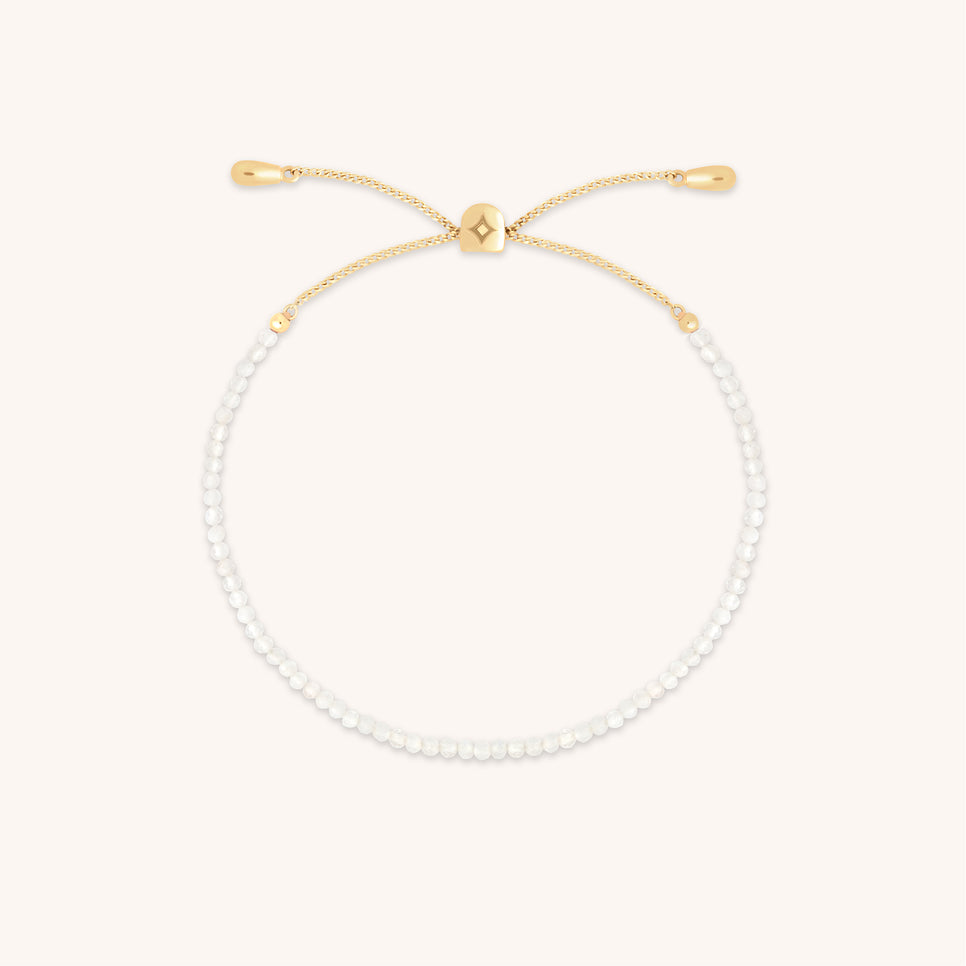 Moonstone June Beaded Birthstone Bracelet in Solid Gold-Astrid & Miyu