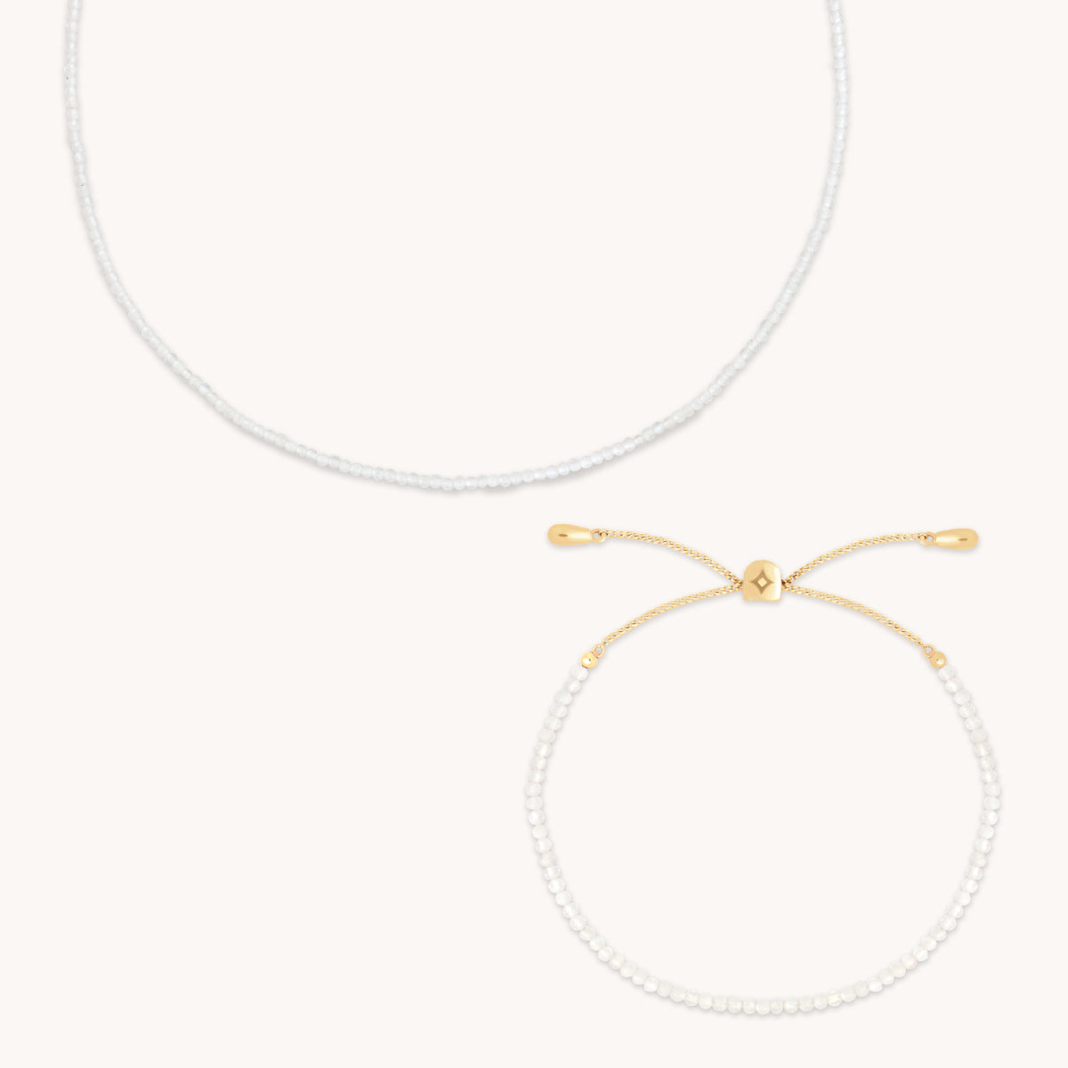 Bold Zodiacs & Zodiac Gift Sets - Moonstone Gemstone Gift Set in 9k Gold - Stacking Sets - Astrid & Miyu