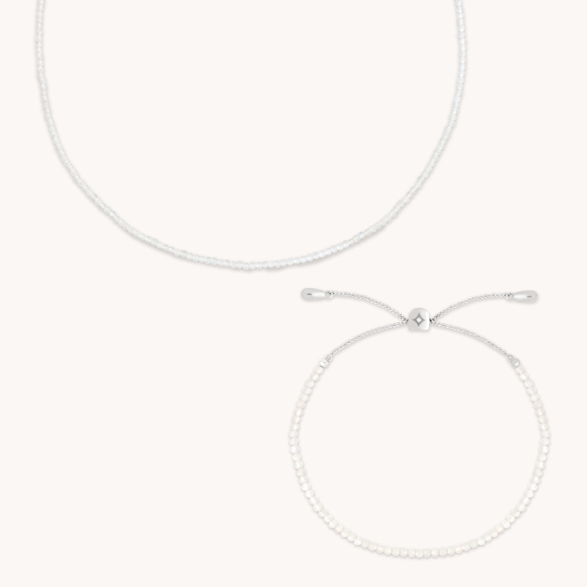 Bold Zodiacs & Zodiac Gift Sets - Moonstone Gemstone Gift Set in 9k White Gold - Stacking Sets - Astrid & Miyu