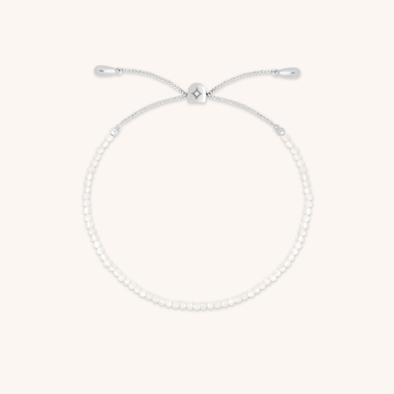 Moonstone June Beaded Birthstone Bracelet in Solid White Gold-Astrid & Miyu