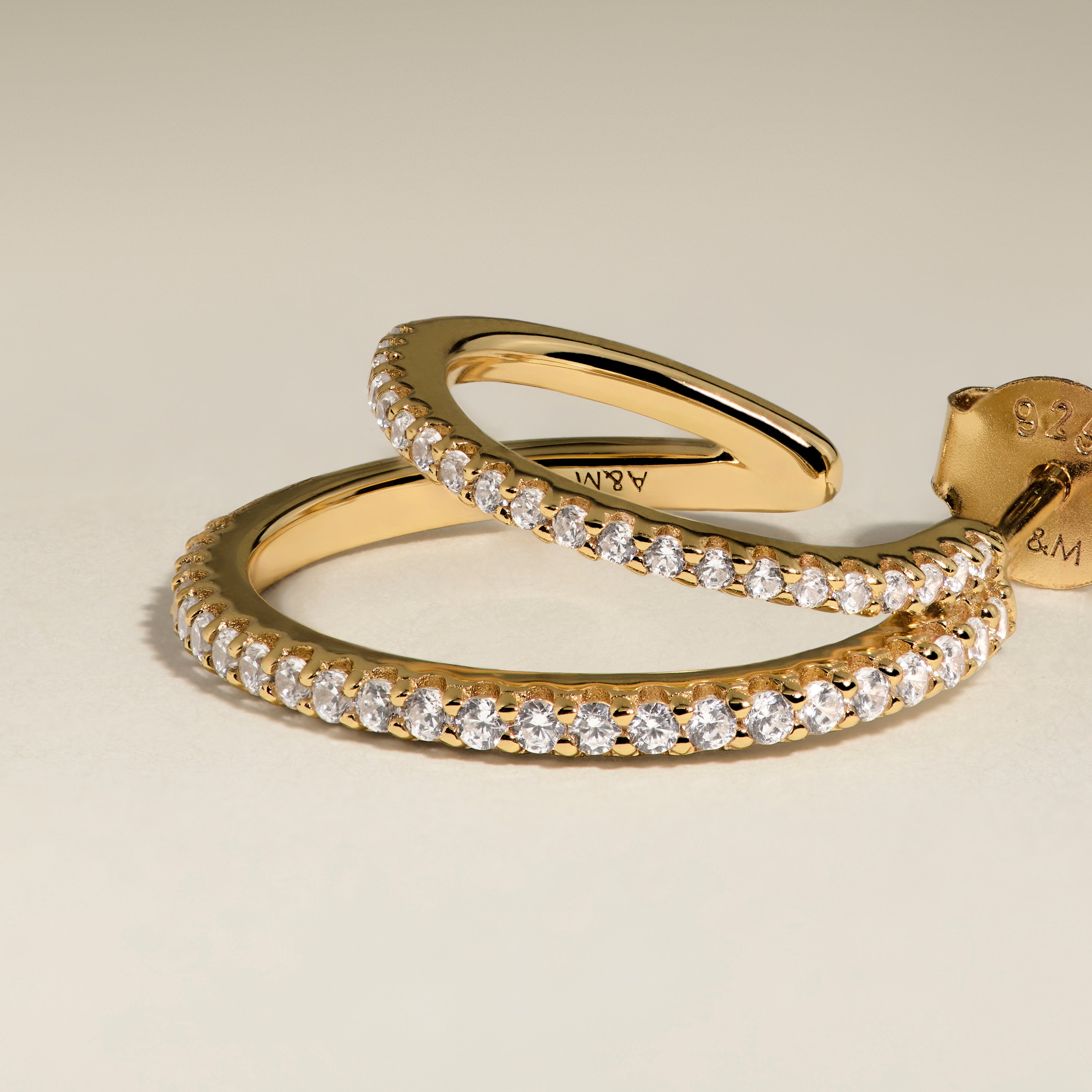 Illusion Crystal Hoops in Gold-Astrid & Miyu