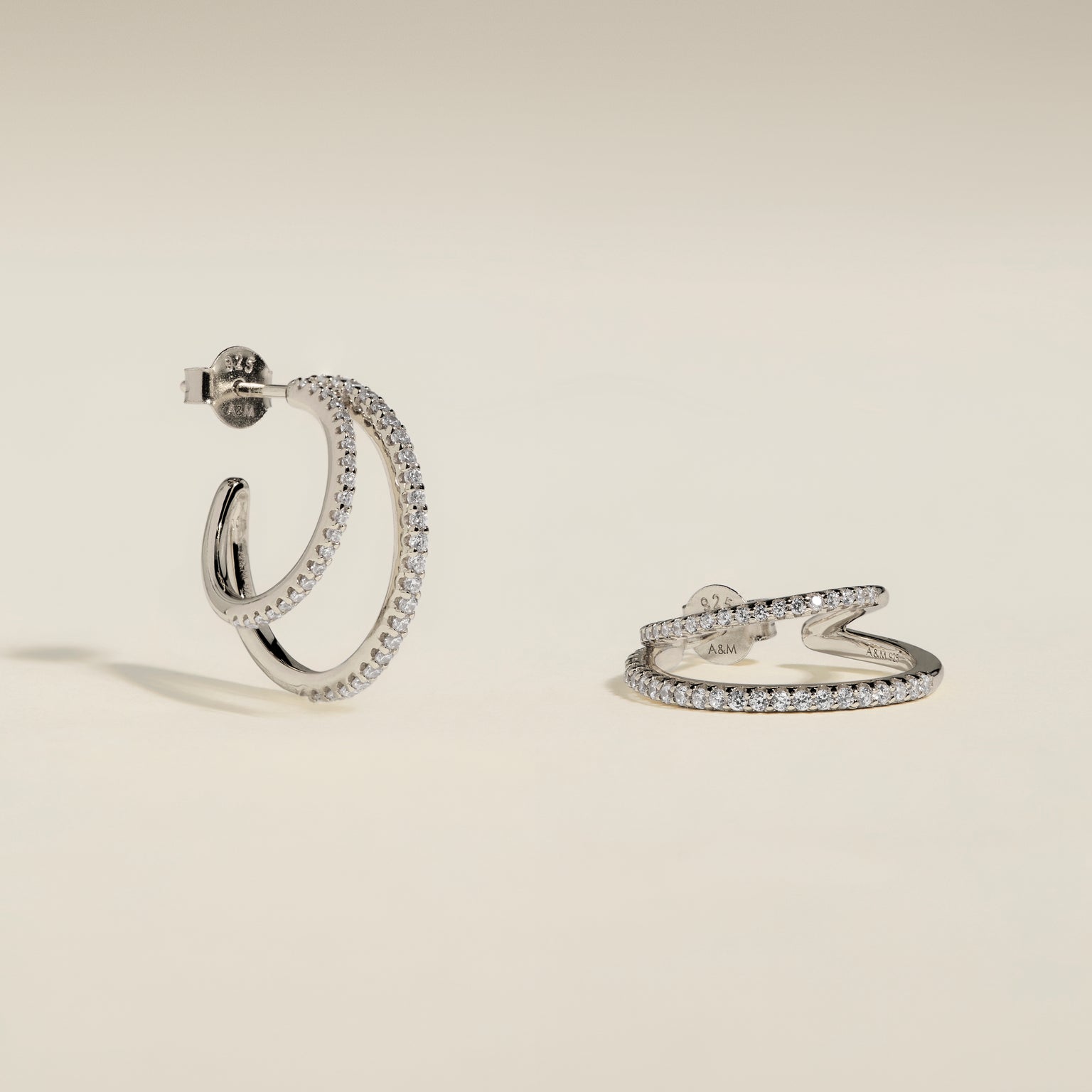 Illusion Crystal Hoops in Silver-Astrid & Miyu