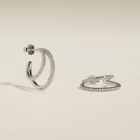 Illusion Crystal Hoops in Silver-Astrid & Miyu