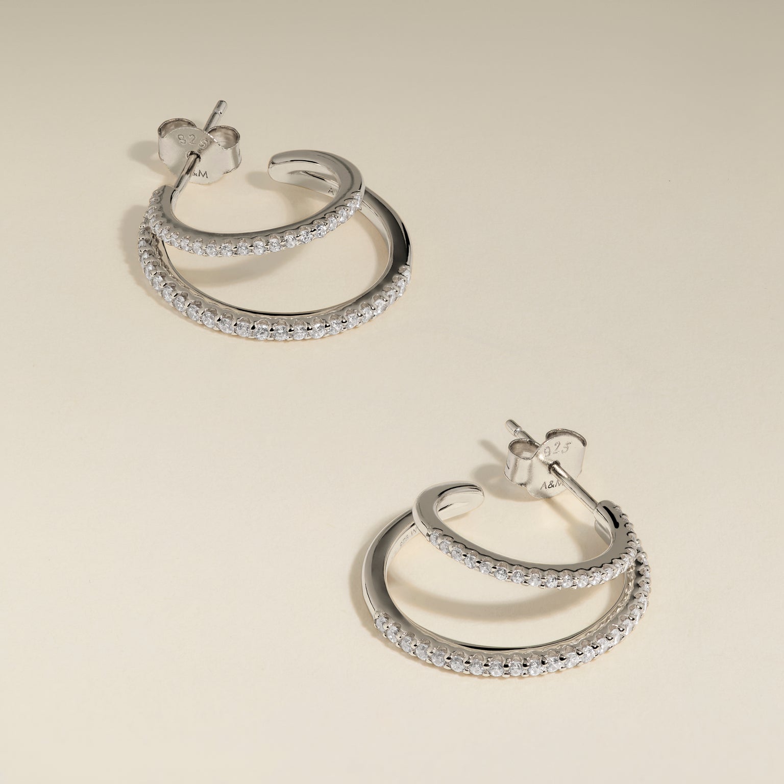 Illusion Crystal Hoops in Silver-Astrid & Miyu