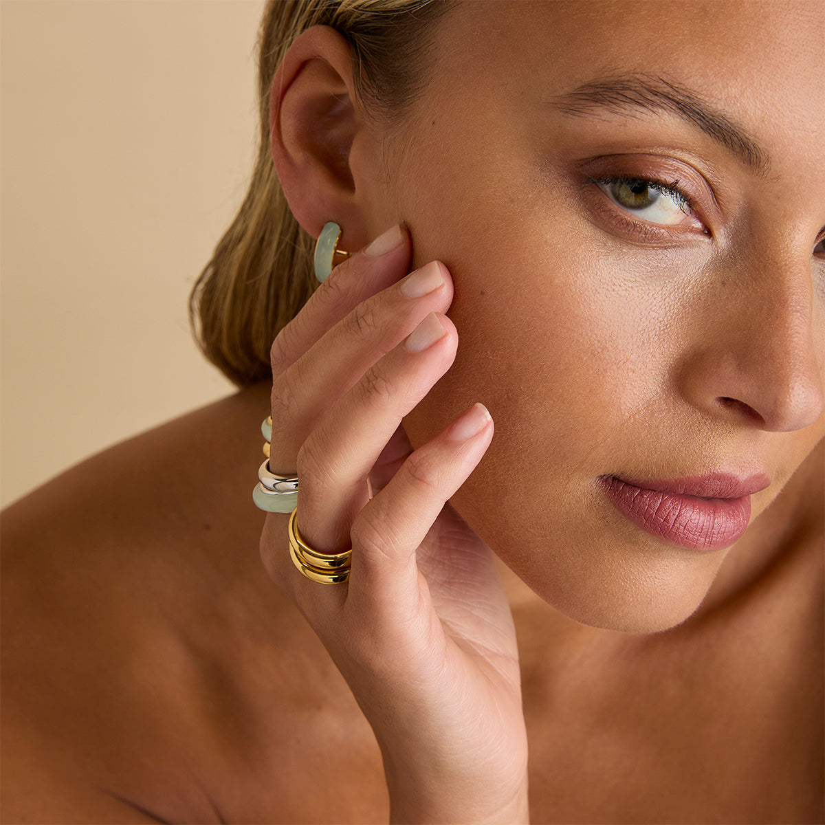 18k Gold Plated Jewellery - Bold Stacking Ring in Gold - Rings - Astrid & Miyu