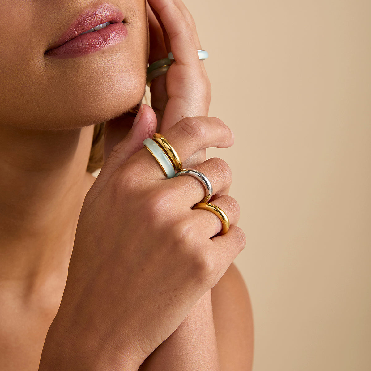Dolce Collection - Bold Stacking Ring in Silver - Rings - Astrid & Miyu