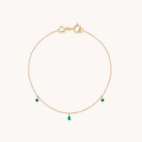 Bracelets - Emerald Charm Bracelet in Solid Gold - Charm Bracelets - Astrid & Miyu