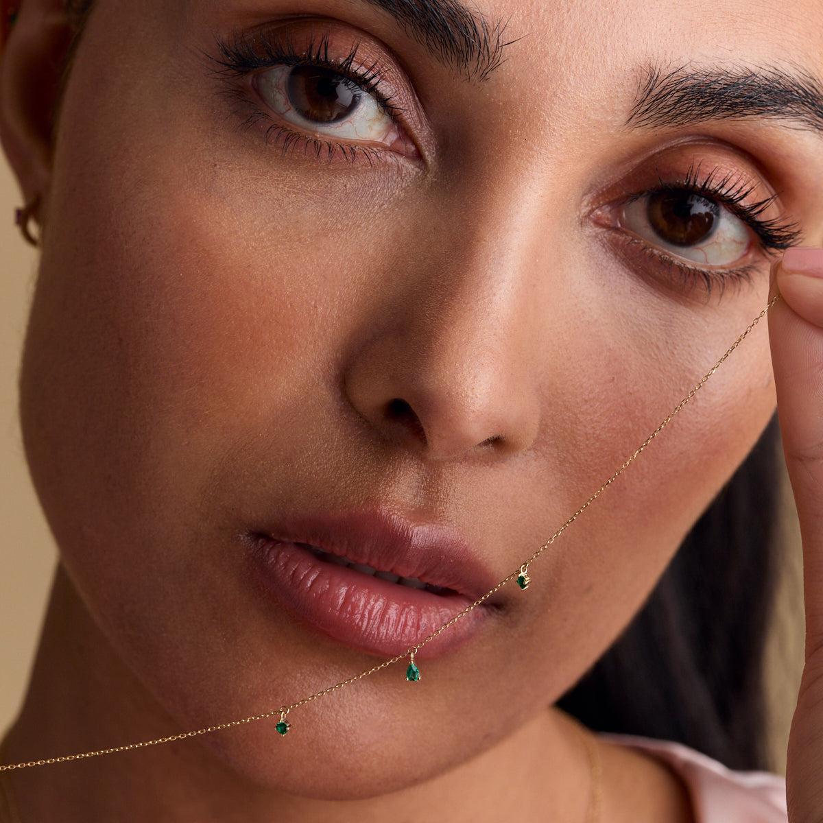 Bracelets - Emerald Charm Bracelet in Solid Gold - Charm Bracelets - Astrid & Miyu