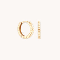 Earrings - Ridged Huggies in Solid Gold - Huggies - Astrid & Miyu
