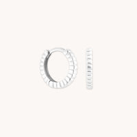 Earrings - Ridged Huggies in Solid White Gold - Huggies - Astrid & Miyu