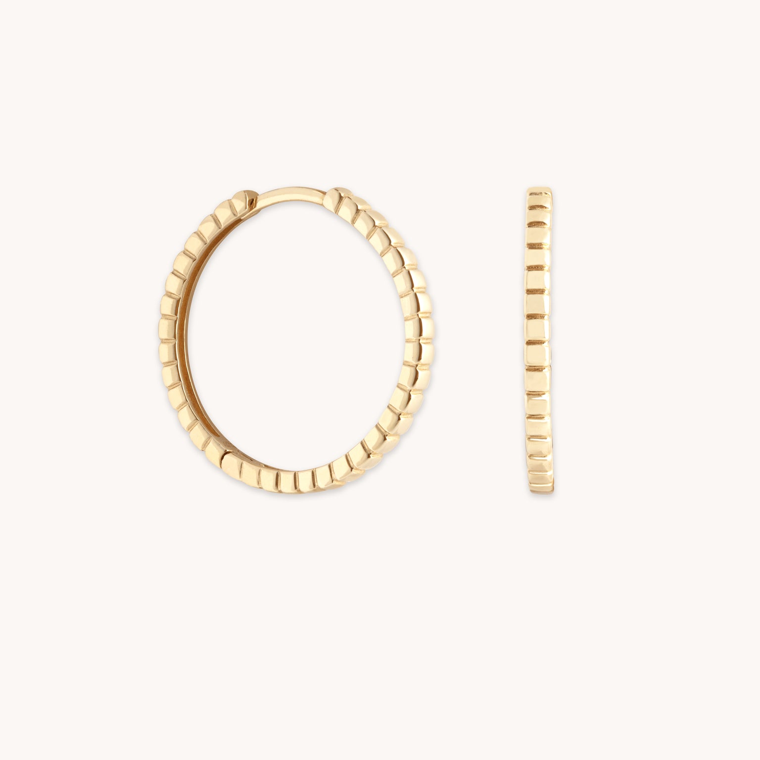 Earrings - Ridged Hoops in Solid Gold - Hoop Earrings - Astrid & Miyu