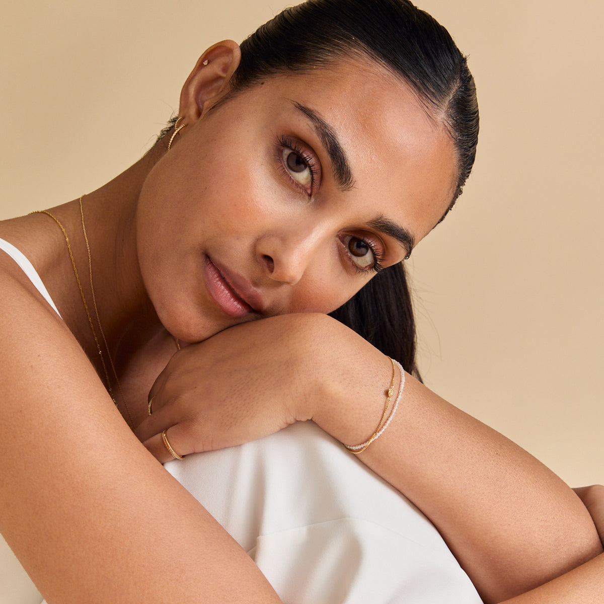 Earrings - Ridged Hoops in Solid Gold - Hoop Earrings - Astrid & Miyu