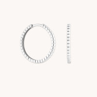 Earrings - Ridged Hoops in Solid White Gold - Hoop Earrings - Astrid & Miyu