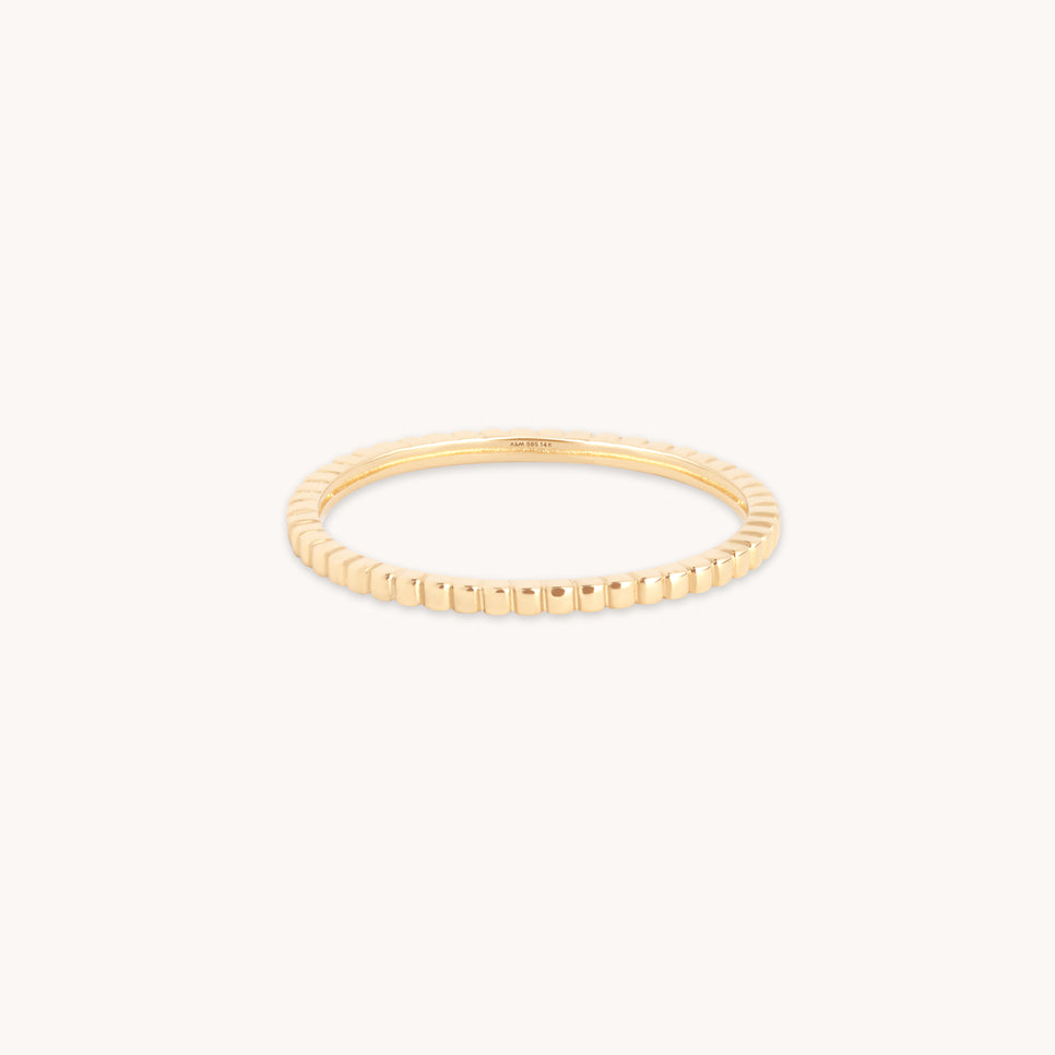 Rings - Ridged Band Ring in Solid Gold - Band Rings - Astrid & Miyu