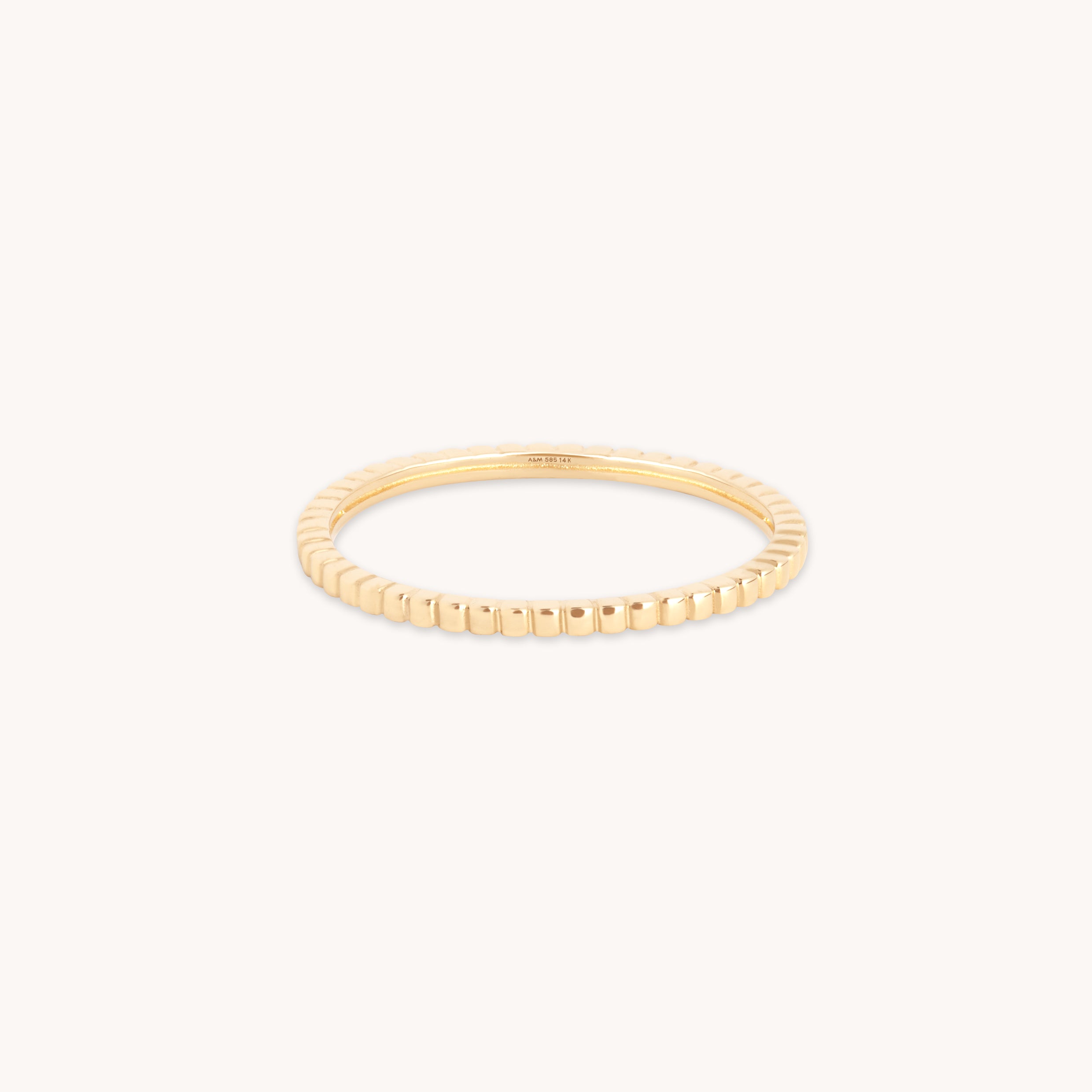 Rings - Ridged Band Ring in Solid Gold - Band Rings - Astrid & Miyu