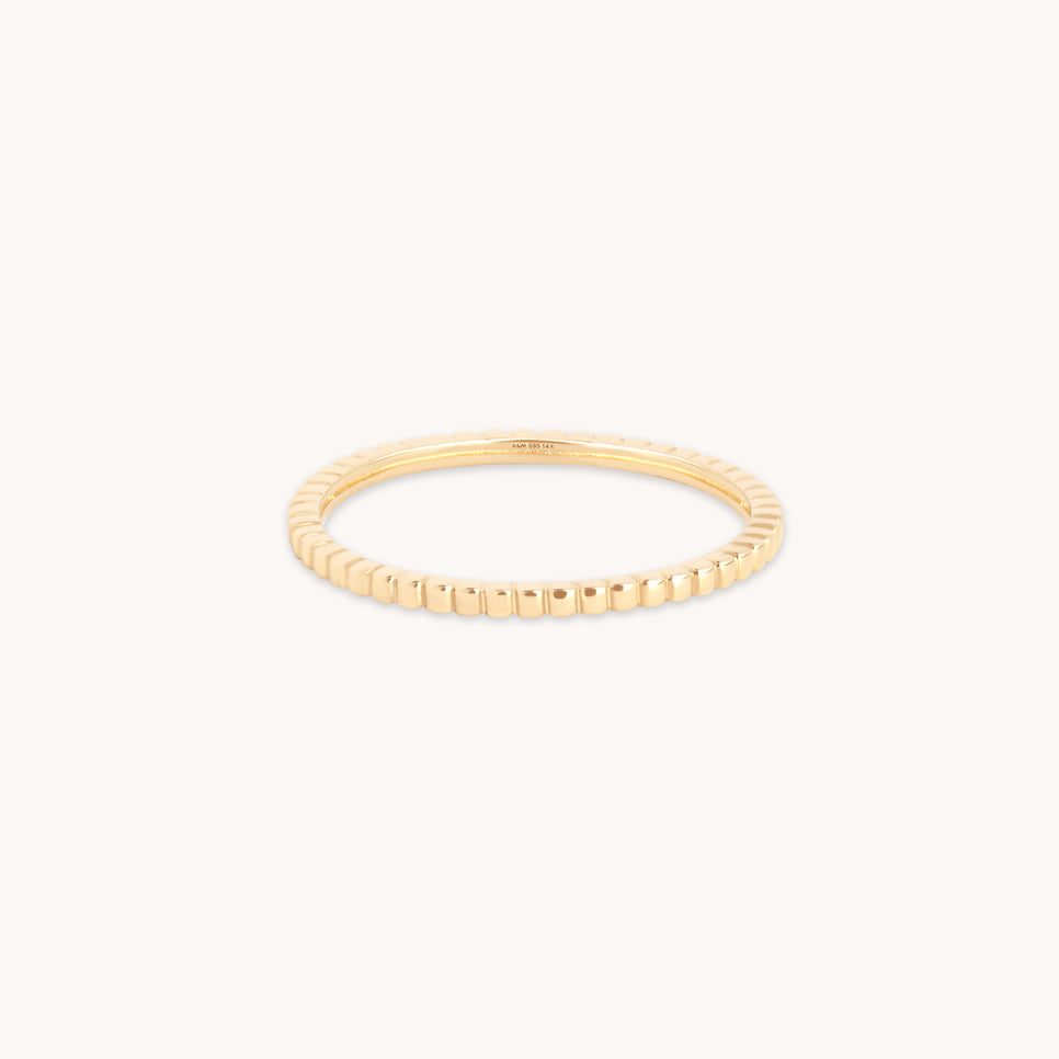 Ridged Band Ring in Solid Gold