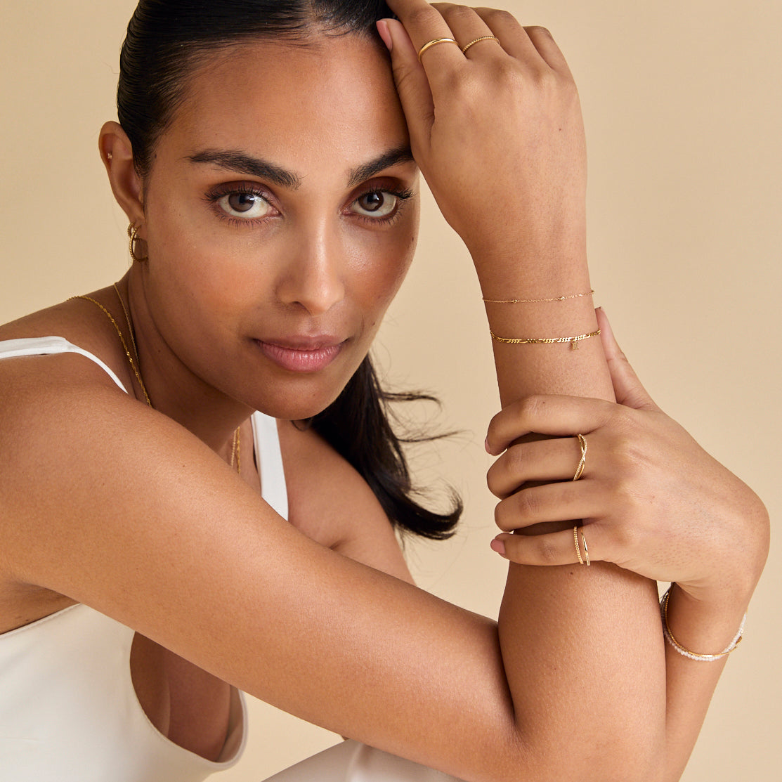 Rings - Ridged Band Ring in Solid Gold - Band Rings - Astrid & Miyu