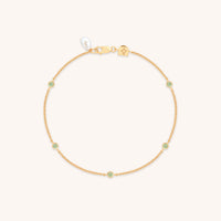 18k Gold Plated Jewellery - Aqua & Pearl Charm Bracelet in Gold - Charm Bracelet - Astrid & Miyu
