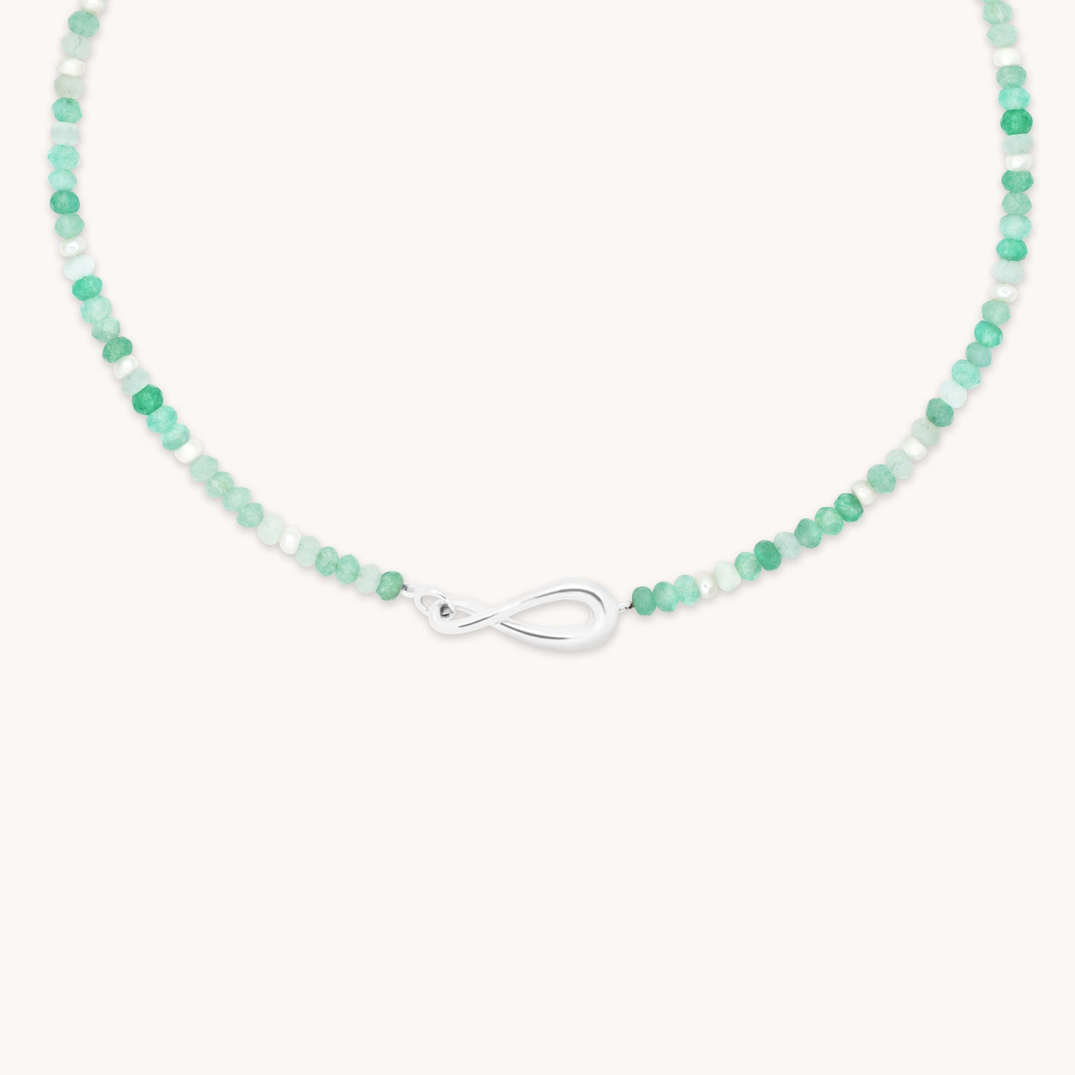 Dolce Collection - Dolce Beaded Necklace in Silver - Pendant Necklace - Astrid & Miyu