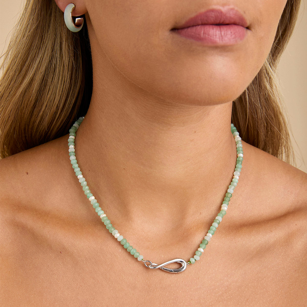 Dolce Collection - Dolce Beaded Necklace in Silver - Pendant Necklace - Astrid & Miyu