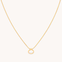 18k Gold Plated Jewellery - Mother of Pearl Pendant Necklace in Gold - Pendant Necklace - Astrid & Miyu