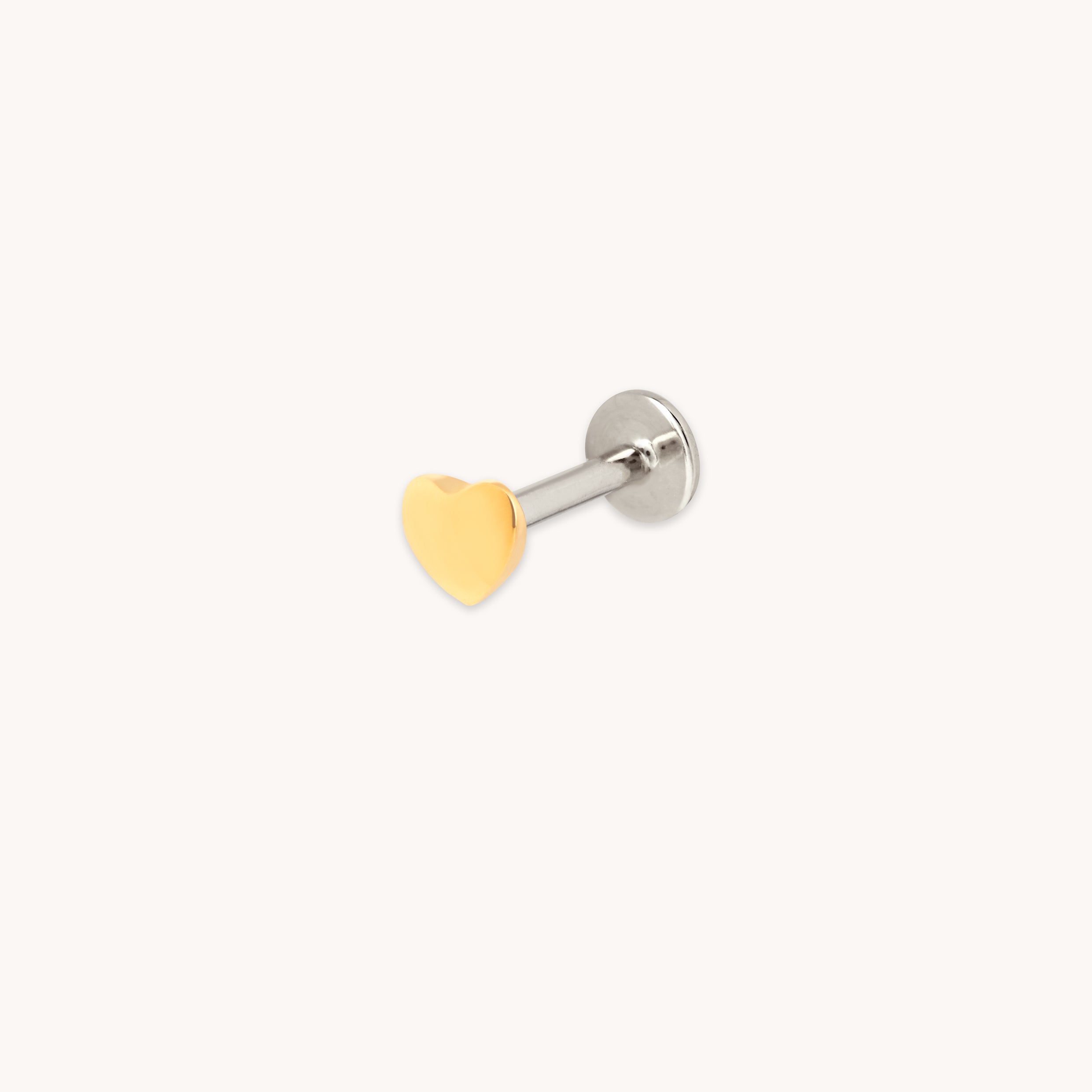 Heart Titanium Piercing Stud in Gold-Astrid & Miyu