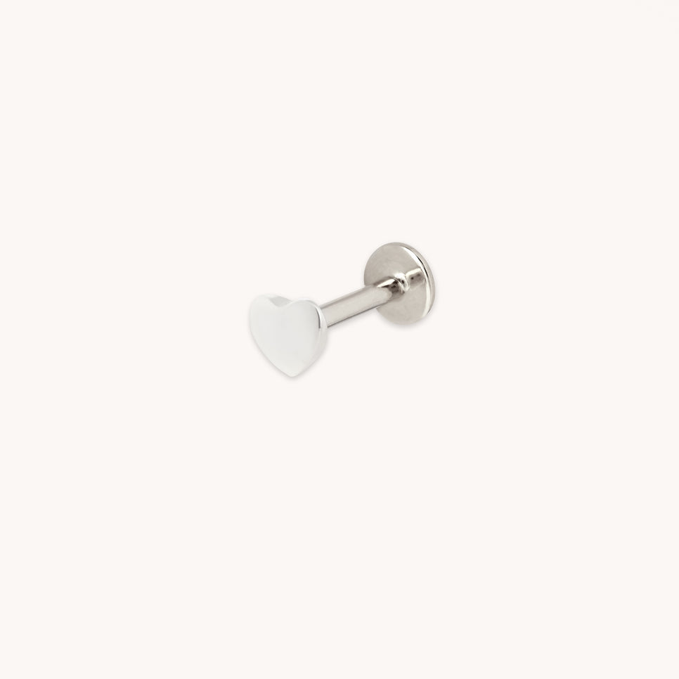 Heart Titanium Piercing Stud in Platinum-Astrid & Miyu