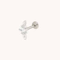 Crystal Cluster Titanium Piercing Stud in Platinum-Astrid & Miyu