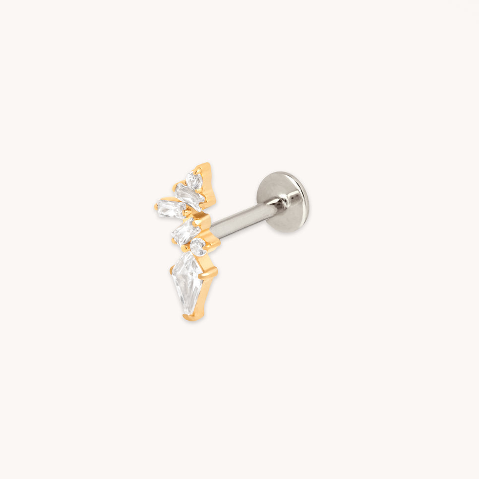 Crystal Marquise Cluster Titanium Piercing Stud in Gold-Astrid & Miyu